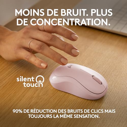 LOGITECH M240 Silent Mouse right and left-handed optical 3 buttons wireless Bluetooth rose