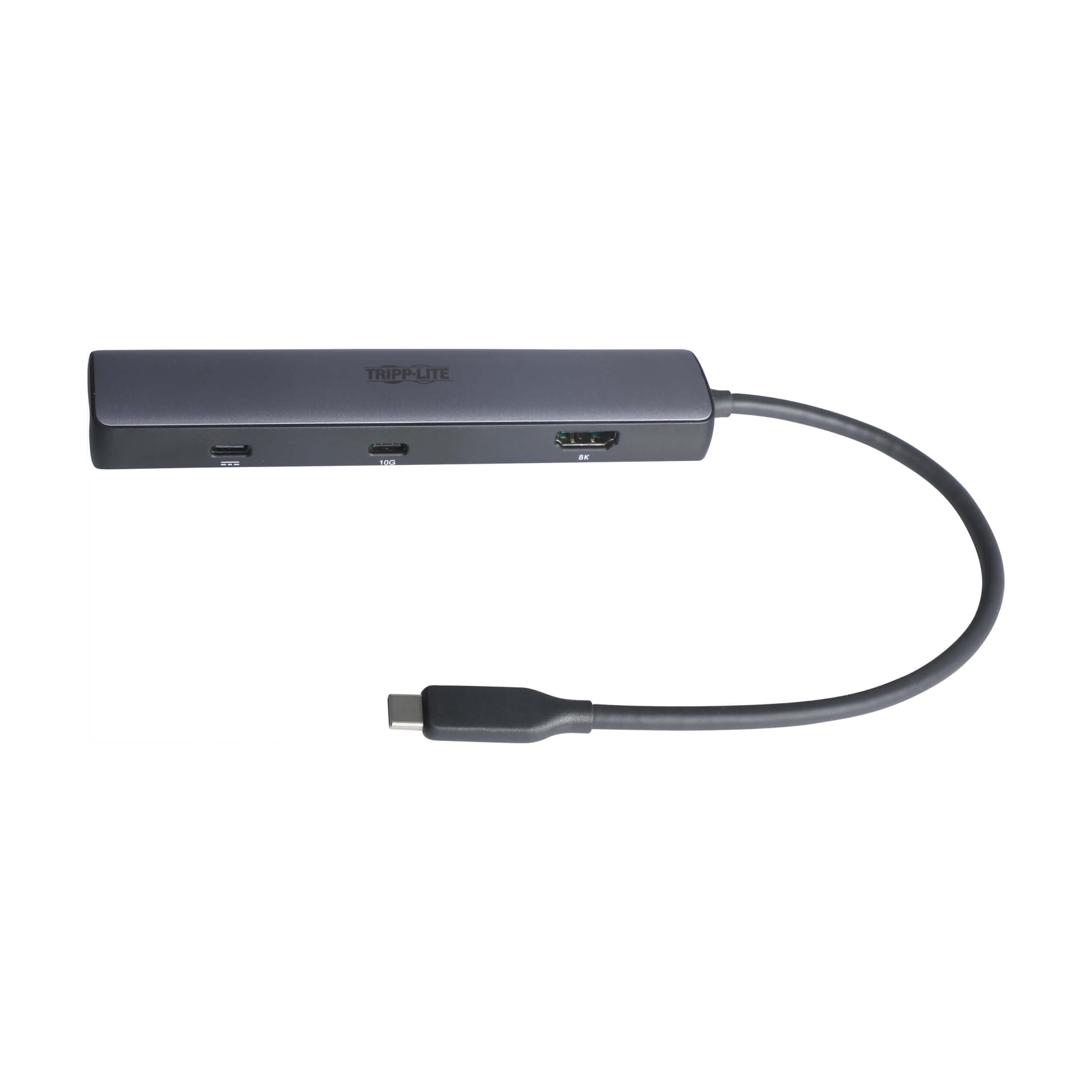 EATON TRIPPLITE USB-C Multiport Adapter 8K HDMI 3 USB Hub Ports Gigabit Ethernet 100W PD Charging HDR HDCP 2.3