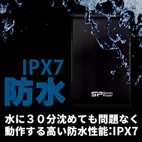 SILICON POWER External HDD Armor A80 2.5p 1To USB 3.0 IPX7 waterproof Black