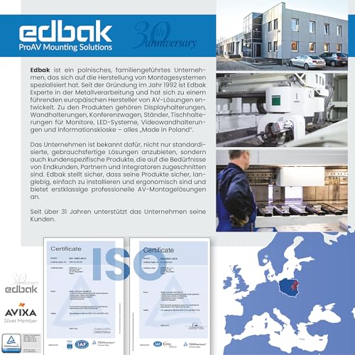 "Support mural fixe Edbak TWB1 50""-86"". Capacité de charge 80 kg 800x400 VESA"