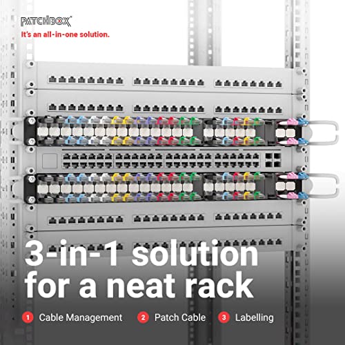 PATCHBOX 365 équipé de 24x Cordons CAT6A U/FTP Gris 0,8 m
