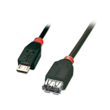 LINDY USB 2.0 Cable Type Micro-B/A OTG 1m Micro-B plug to A coupling