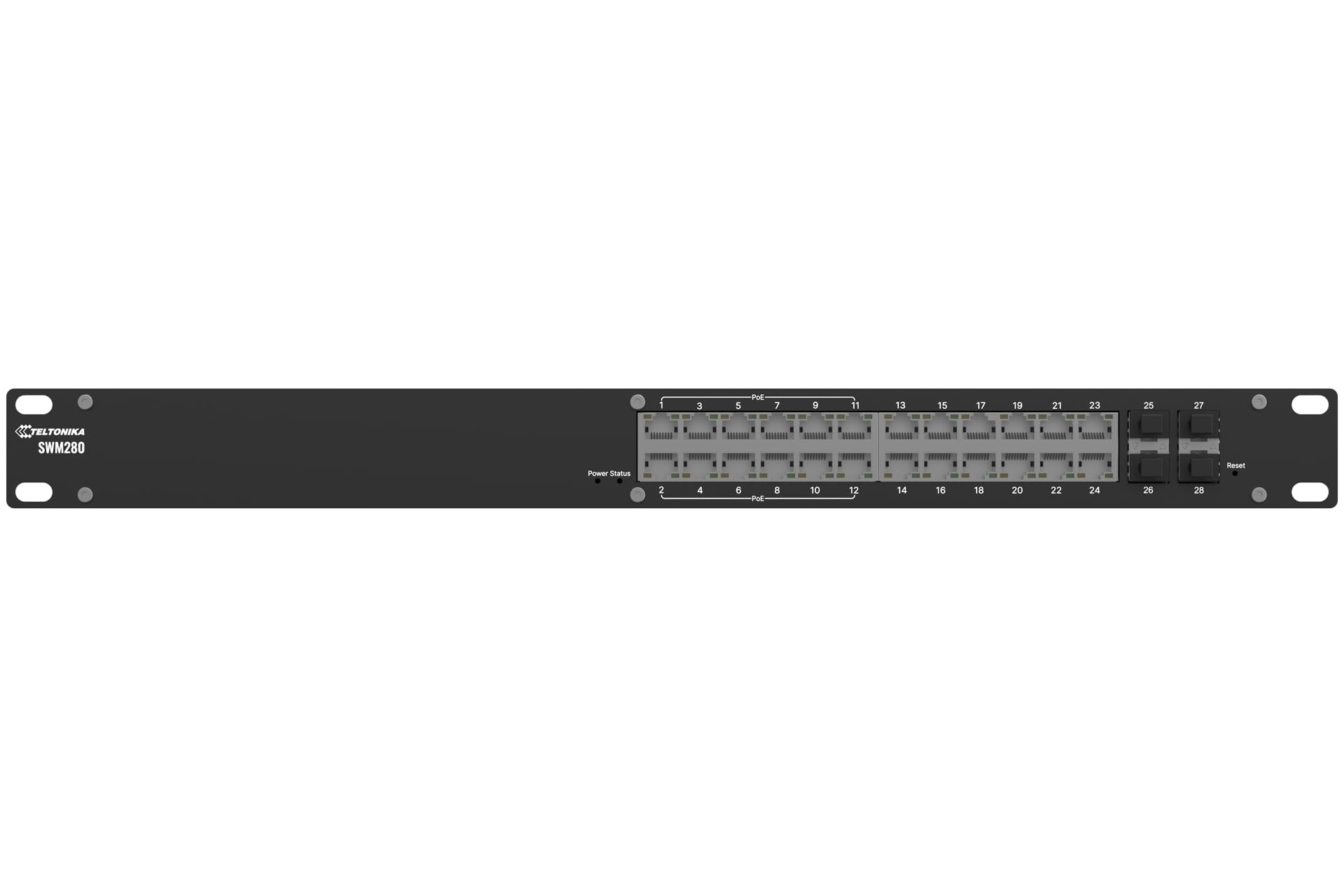TELTONIKA NETWORKS SWM280 L2+ Managed Switch 24x total ETH 12x POE 4x SFP Ports