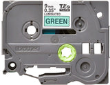 BROTHER P-TOUCH TZE-721 noir sur vert 9mm