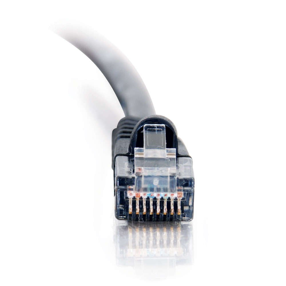 Cbl/0.5M Mld/Booted Black CAT5E PVC UTP