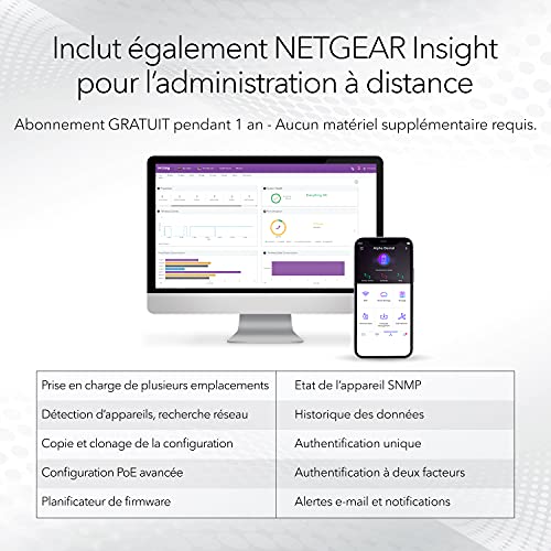 NETGEAR GS728TP Switch Niv2+ 24 p gigabit poe+ 264W & 4 sfp