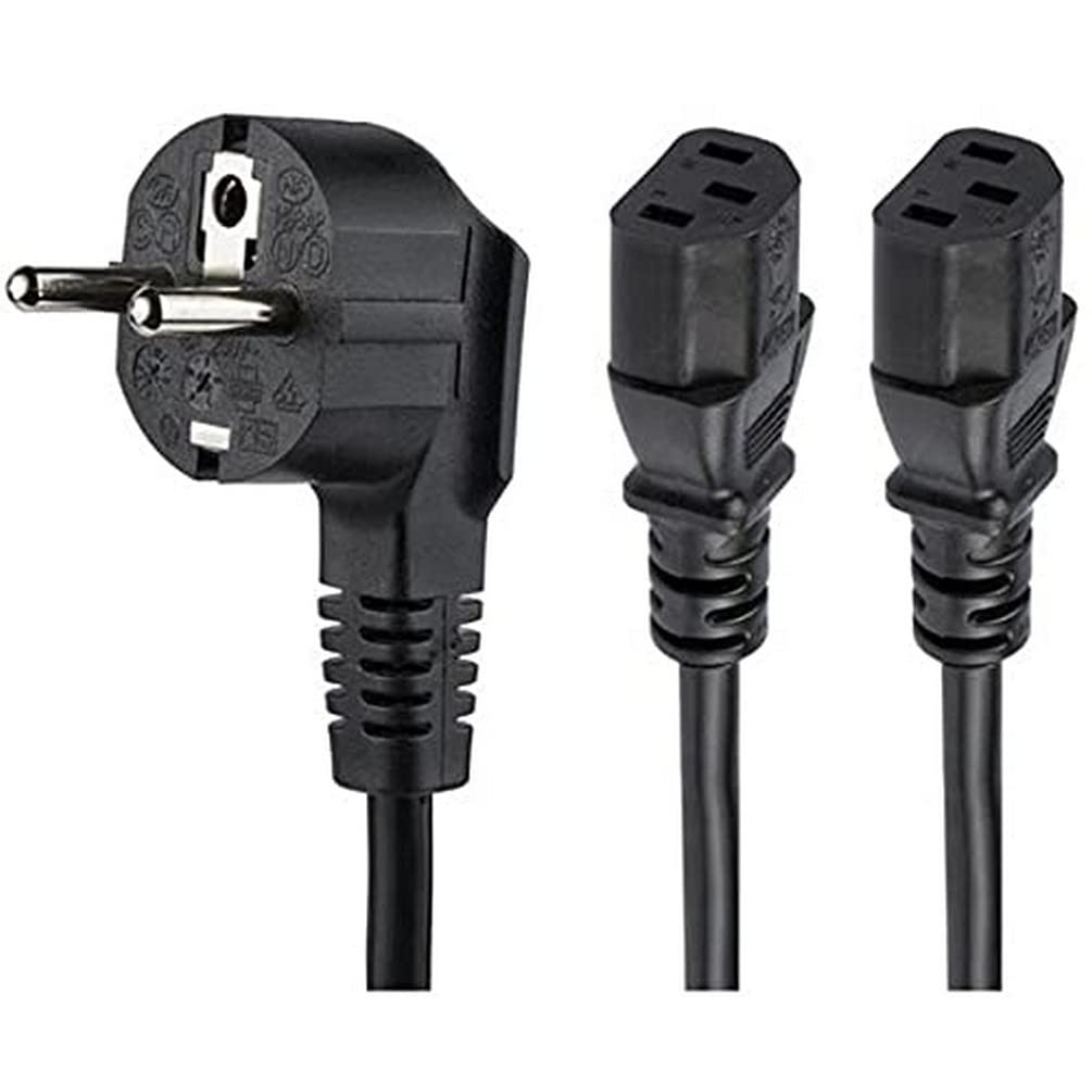 Power Cord - Schuko CEE7 to 2x C13 - 2m