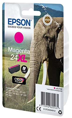 EPSON 1LB 24XL ink cartridge magenta high capacity 8.7ml 740 pages 1-pack RF-AM blister w/s