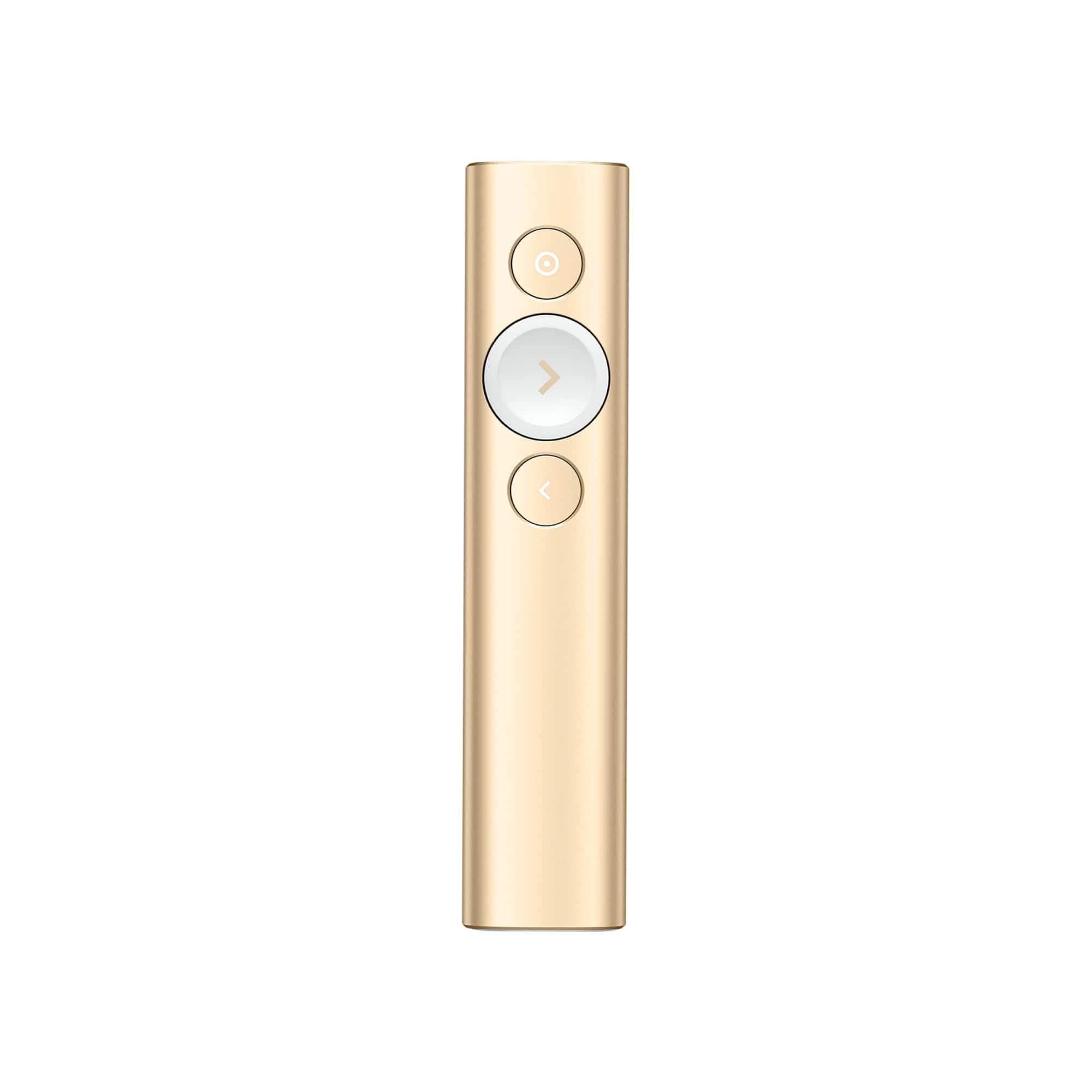 LOGITECH Spotlight Presentation remote control 3 buttons gold