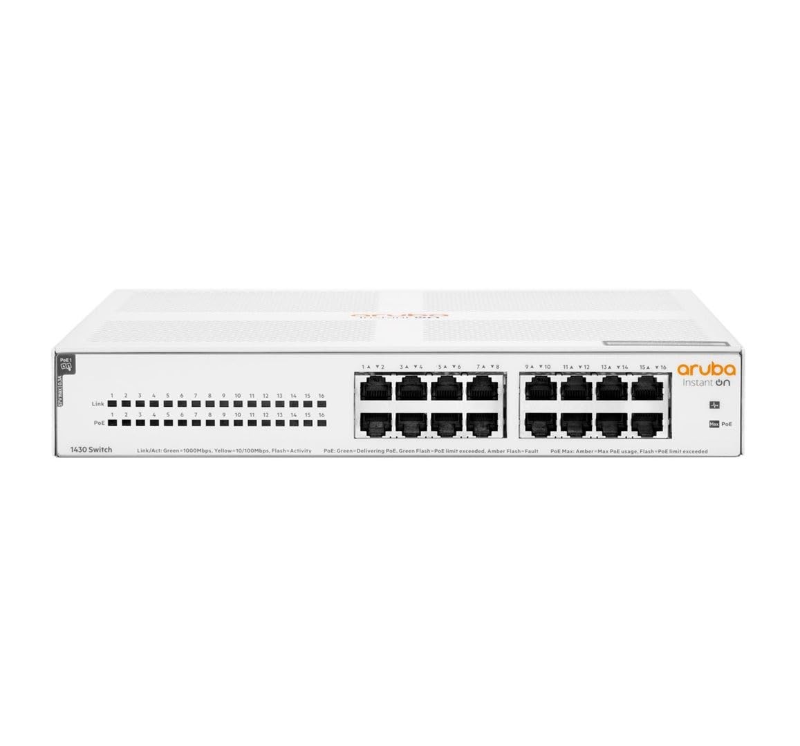 HPE Networking Instant On 1430 16G Class4 PoE 124W Switch Commutateur non géré 16 x 10/100/1000 PoE Class 4 de bureau