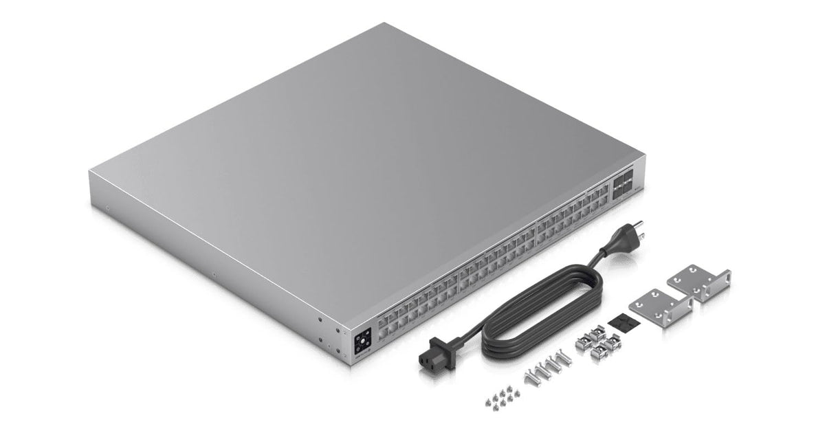 Ubiquiti USW-Pro-Max-48-PoE Switch UniFi 48 ports multi-gigabit PoE++ avec fonctionnalités de couche 3 et etherlighting.