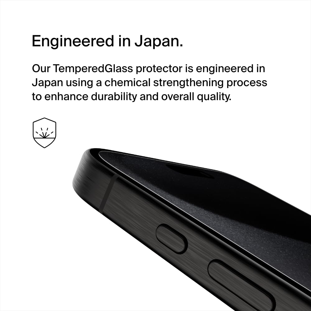BELKIN ScreenForce Pro TemperedGlass Privacy AM Screen Protection for iPhone 15 Pro Max