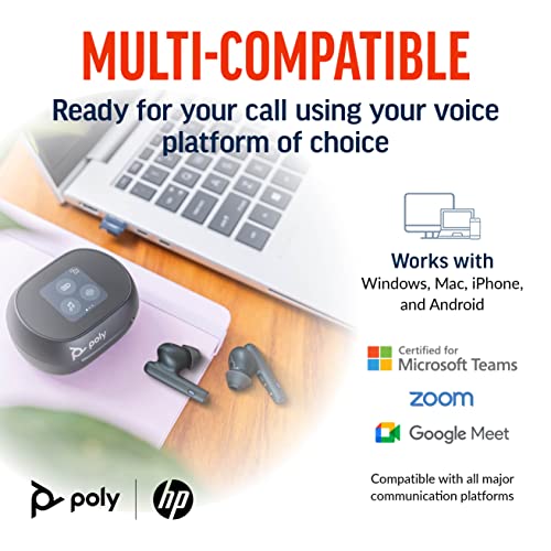 HP Poly Voyager Free 60+ UC M Carbon Black Earbuds +BT700 USB-C Adapter +Touchscreen Charge Case Casque Sans fil Ecouteurs Appels/Musique USB Type-C Bluetooth