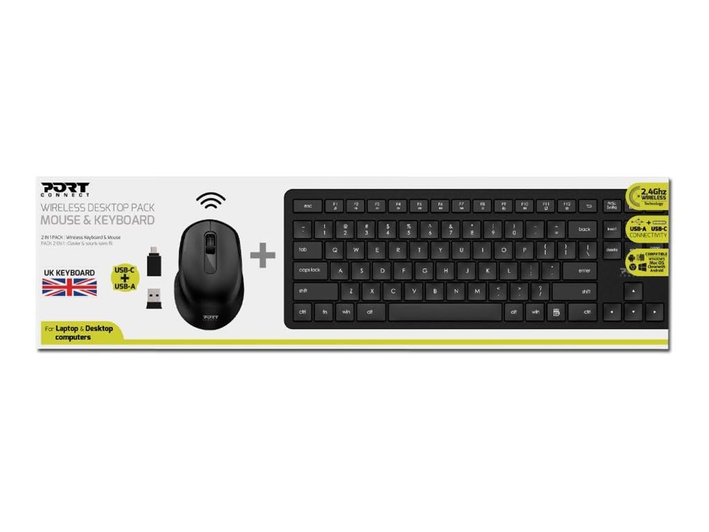 PORT DESIGNS Pack Keyboard + Mouse Medium Wireless