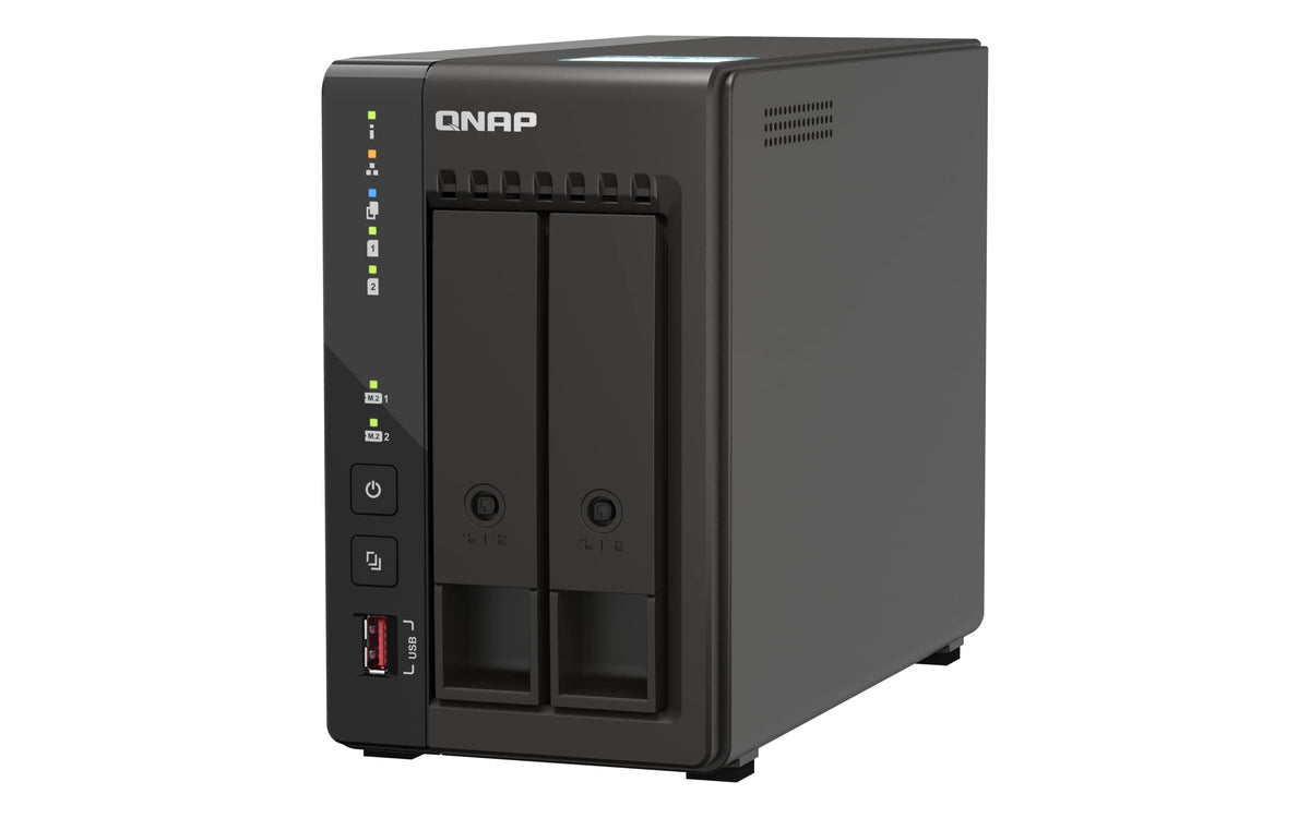 QNAP TS-253E-8G 2-bay desktop NAS Intel Celeron J6412 4C 2.0GHz burst 2.6GHz onboard 8Go RAM 2xHDMI 1.4b 2xM.2 2280 PCIe slots