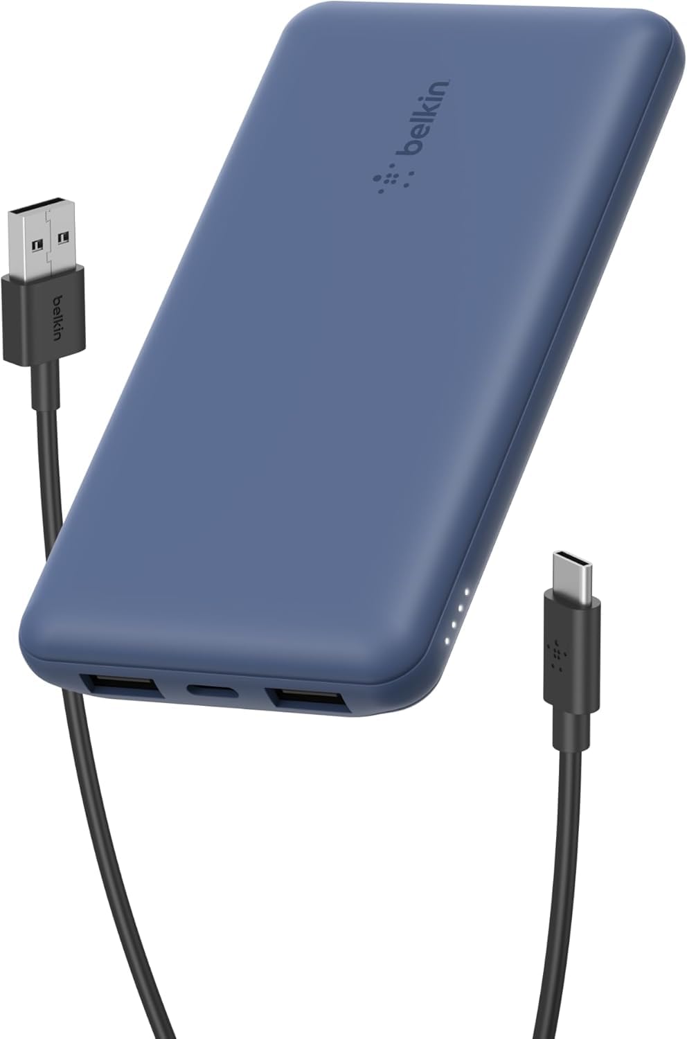 BELKIN Batterie externe 3 ports 10K avec câble USB-A vers USB-C bleu