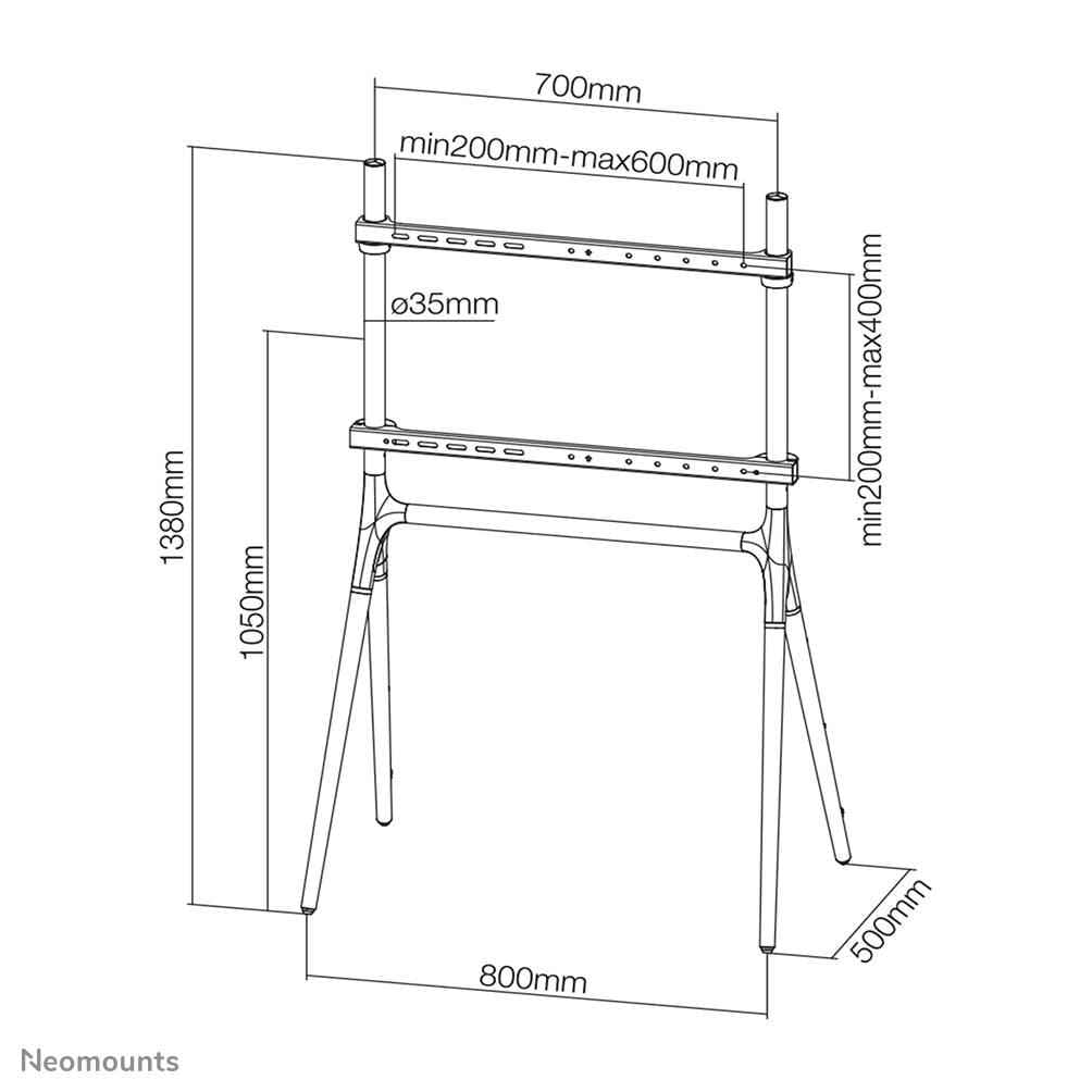 NEOMOUNTS NM-M1000WHITE support au sol pour écran 37-70p