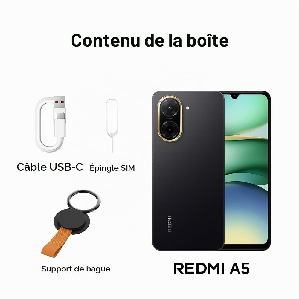 Xiaomi Redmi A5 (6.88" - 64  Go, 3 Go RAM) Vert