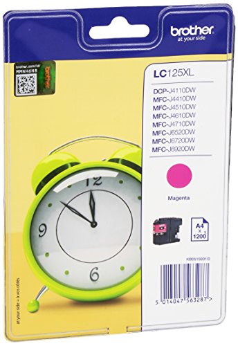 BROTHER LC-125XL cartouche dencre magenta haute capacité 1.200 pages 1-pack blister sans alarme