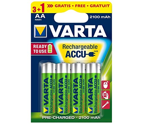 VARTA Piles rechargeables recyclées AA 3 + 1 offerte