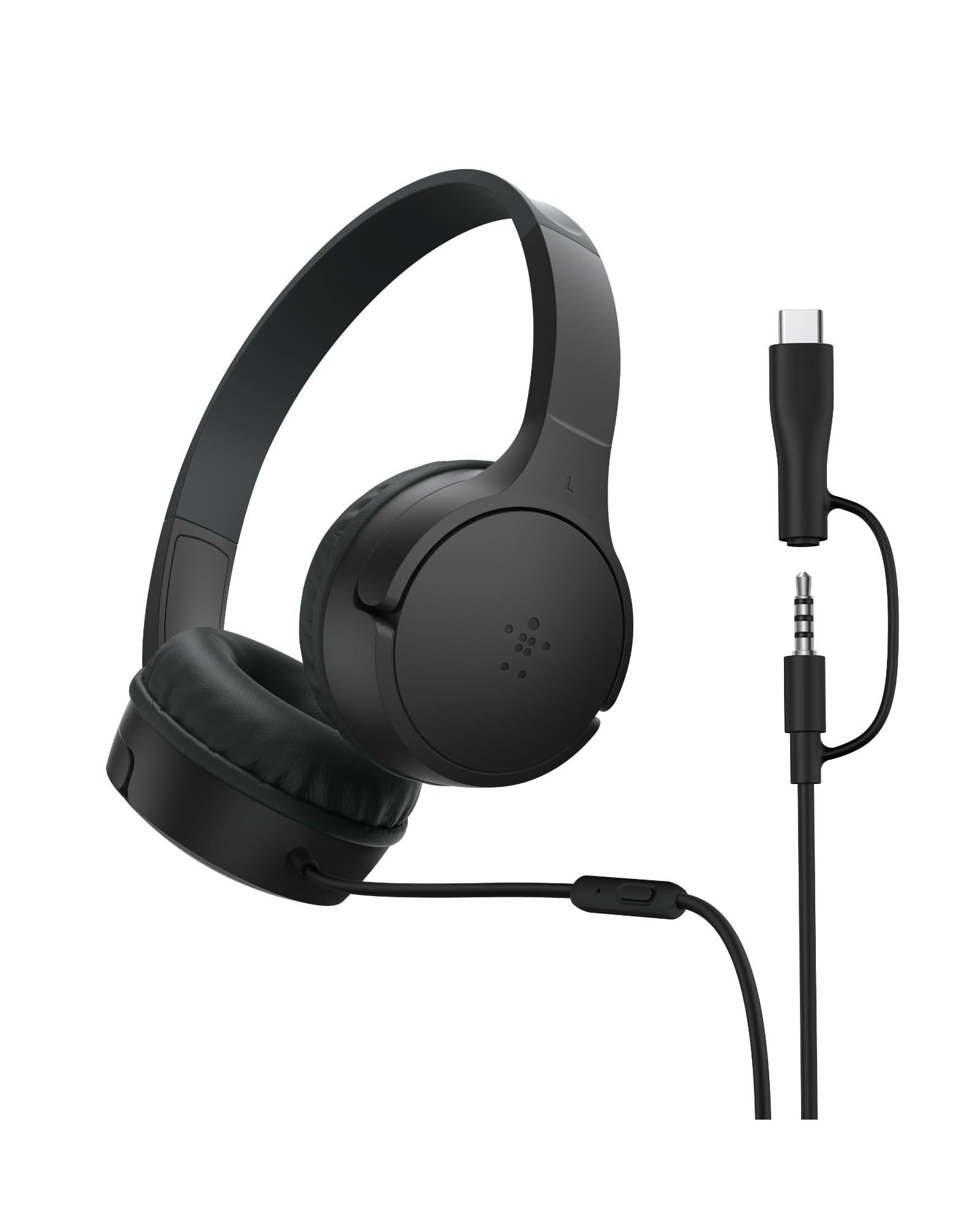 BELKIN SoundForm Mini Wired On-Ear Headphones USB-C & 3.5mm Black