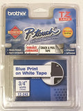 BROTHER P-TOUCH TZE-151 noir sur clear 24mm