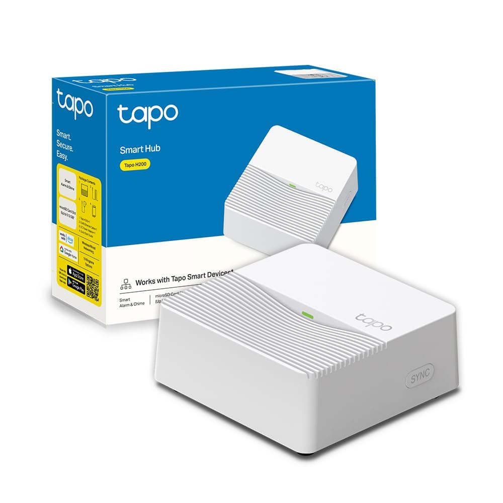 TP-LINK Smart Hub 2.4GHz 868MHz 1x Ethernet Port 90dB Adjustable Audio Alarm 19 Ringtones Up to 64 Switches