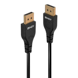 LINDY 0.5m DisplayPort 1.4 Cable Slim DP male to DP male connector