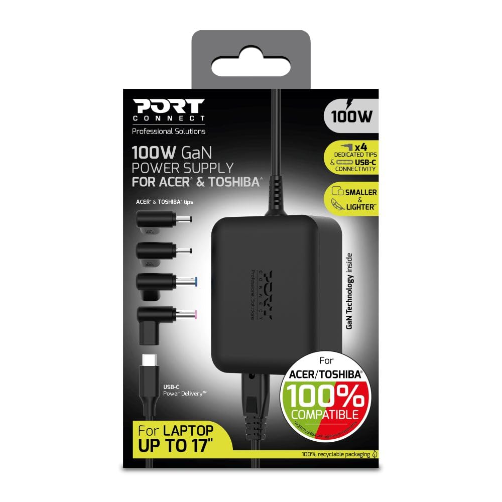 PORT DESIGNS Power Supply GaN 65W - ACER/TOSHIBA - EU