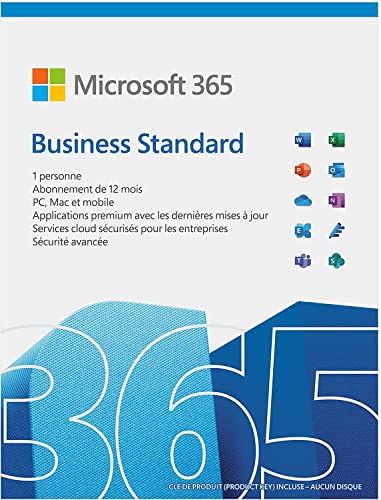 MS M365 Bus Standard Retail German Subscription P8 EuroZone 1 License Medialess 1 Year (FR)