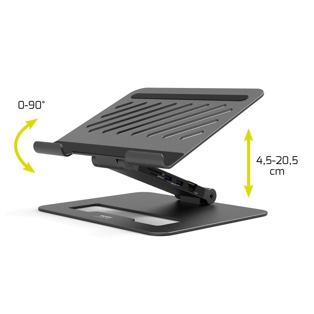 PORT DESIGNS 2in1 Docking Station with Integrated Notebook Stand Stand for Notebooks from 10 to 15.6p with USB type C Office