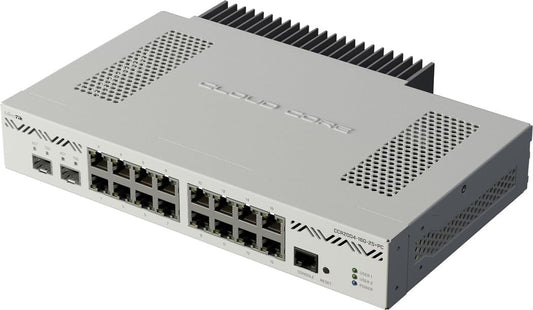 Mikrotik Cloud Core Router 2004-16G-2S+ with Annapurna Labs Alpine v2 CPU with 4x ARMv8-A Cortex-A57 cores running at 1.7GHz, 4GB of DDR4 RAM, 128MB NAND storag