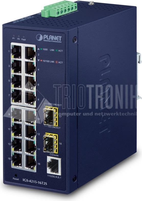 PLANET IGS-4215-16T2S commutateur réseau Géré L2/L4 Gigabit Ethernet (10/100/1000) Bleu