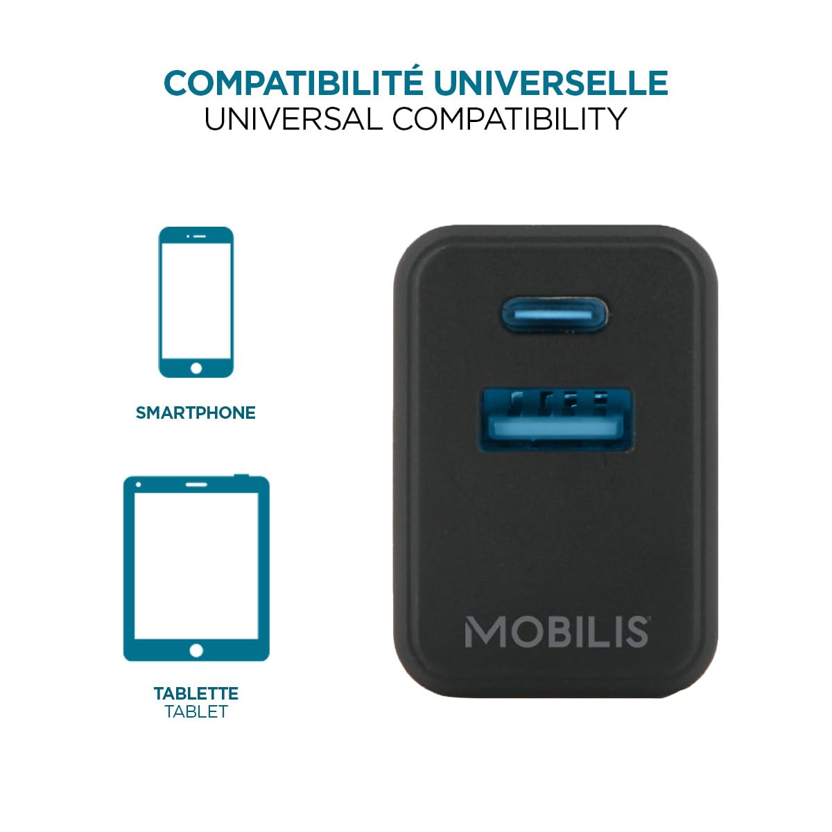 Wall Charger 30W 1 USB A+1 USB C GaN