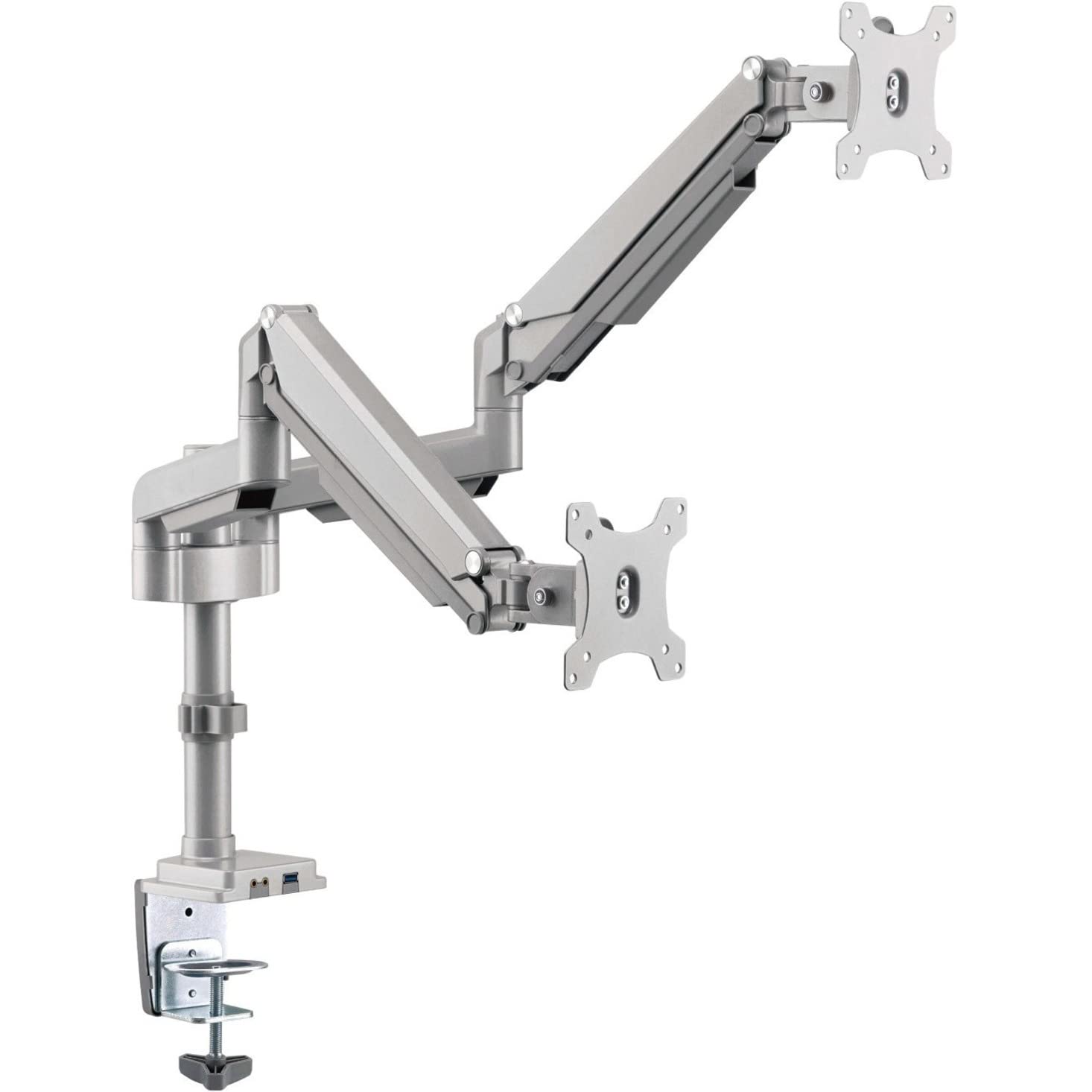 EATON TRIPPLITE Dual-Display Flex-Arm Mount for 13p to 34p Monitors - Clamp or Grommet USB Audio Ports