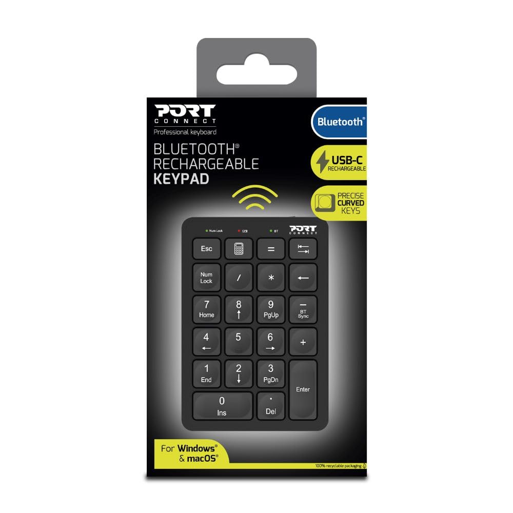 PORT DESIGNS Numeric Keypad Bluetooth Rechargeable