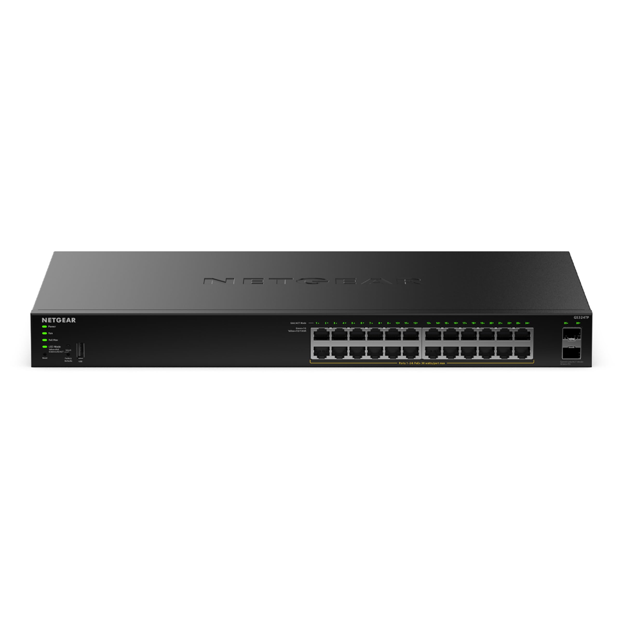 NETGEAR S350 Series 24-Port Gigabit Ethernet PoE+ Smart Managed Essentials Switch with 2 Dedicated SFP Ports