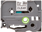 BROTHER P-TOUCH TZE-S151 noir sur clear 24mm extra gluey