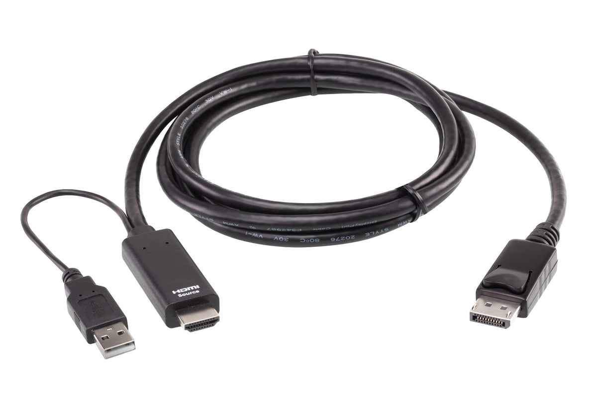 ATEN 2L-7D02HDP câble vidéo et adaptateur 1,8 m HDMI + USB Noir