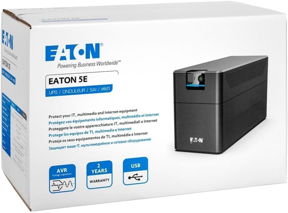 EATON Onduleur 5E G2 - Série E - USB BS - 1600VA - Noir