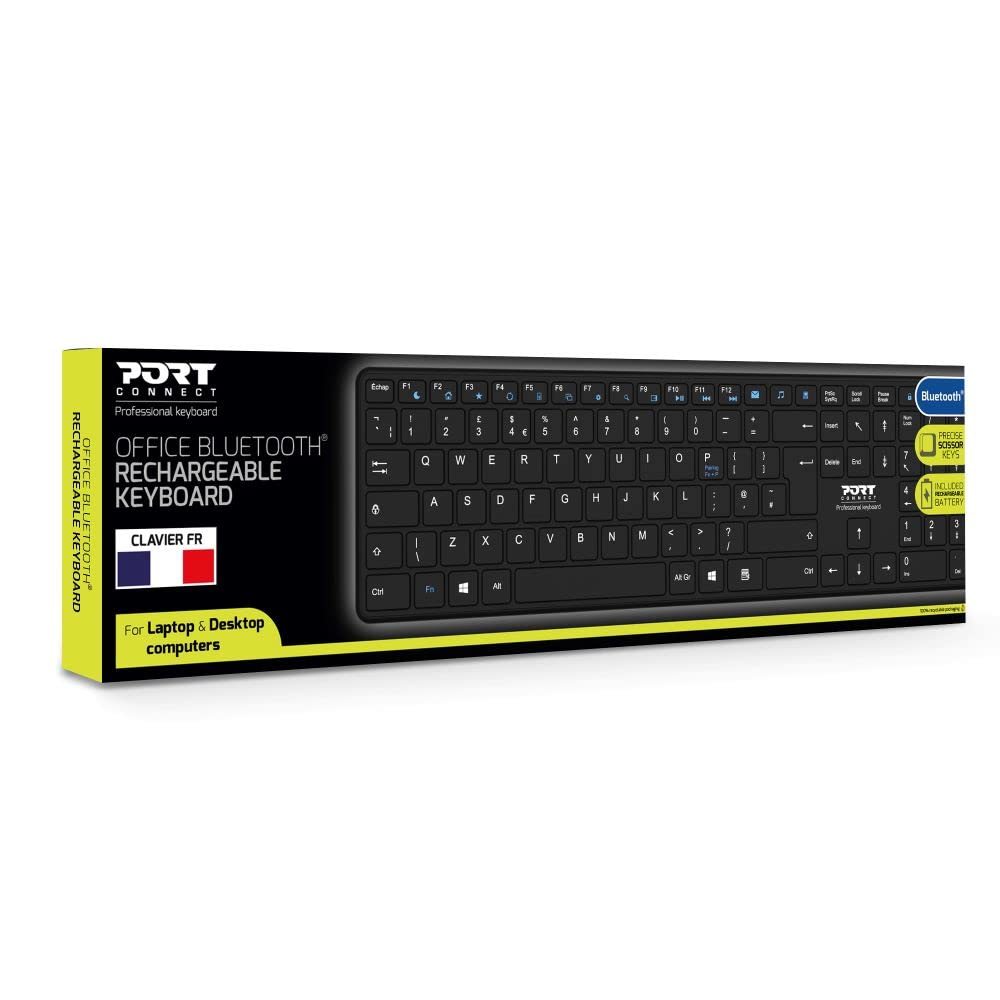 PORT DESIGNS Rechargeable Bluetooth Keyboard Ultra Slim and Elegant Design Rechargeable Battery 10meters Bluetooth range Compatible