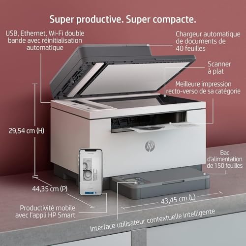 HP LaserJet MFP M234sdw MFP Mono B/W laser Legal media 29ppmcopy 29ppmprint 150 sheets USB 2.0 LAN Wi-Fi Bluetooth imprimante laser