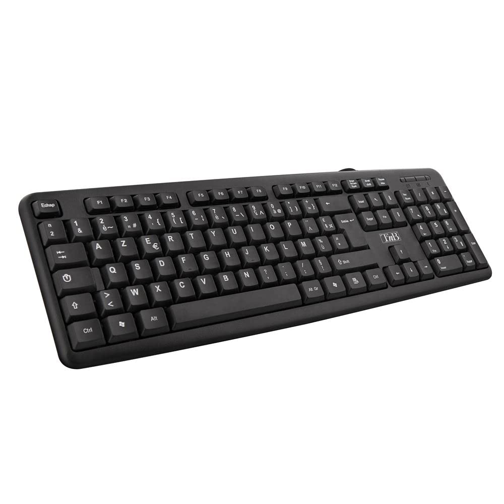 TNB Bridge Ultra Slim Wired Keyboard Azerty 105 Keys Long 120Cm Cable Coul. Black