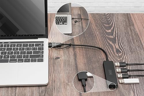 Digitus DA-70235 hub & concentrateur USB 3.2 Gen 1 (3.1 Gen 1) Type-A + Type-C 12000 Mbit/s Noir
