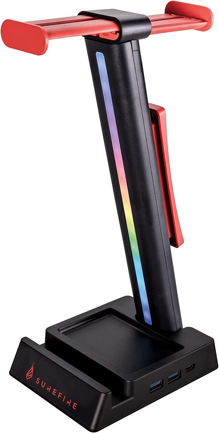 VERBATIM SUREFIRE VINSON N2 DUAL BALANCE GAMING RGB MULTI-FUNCTION HEADSET STAND BLACK WCF (P)