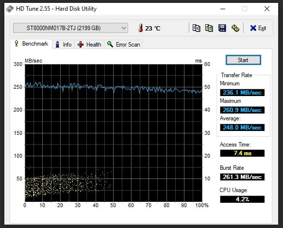 SEAGATE Exos 7E10 SATA 8To 7200tpm 256Mo cache 512e/4KN BLK