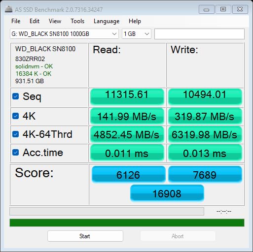 WD Black 1To SN8100 PCIe 5.0x4 NVMe M.2 SSD POWERED BY SANDISK