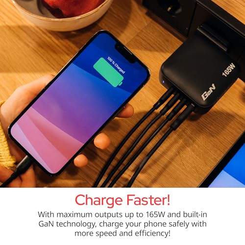 VERBATIM MINI GAN CHARGER 165W 4 PORT US/EU/UK ADP WCF (P)