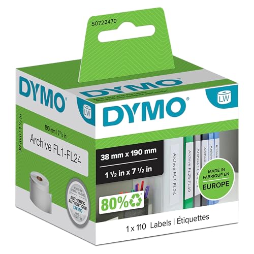 Rouleau dymo 110 etiquet classeur 190x38MM pour labelwriter