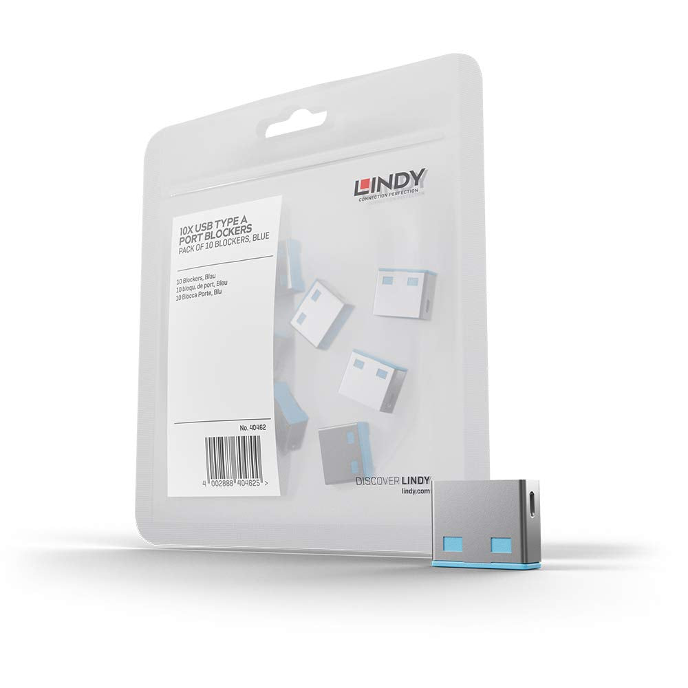 LINDY Bloqueurs de ports USB 10 pièces Bleu